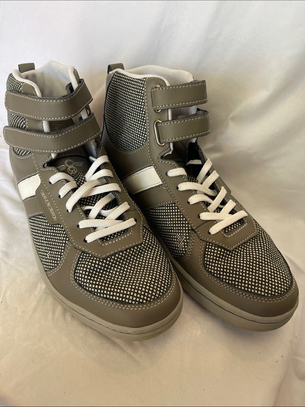 Creative Recreation Men's Grey and White High-Top Sneakers